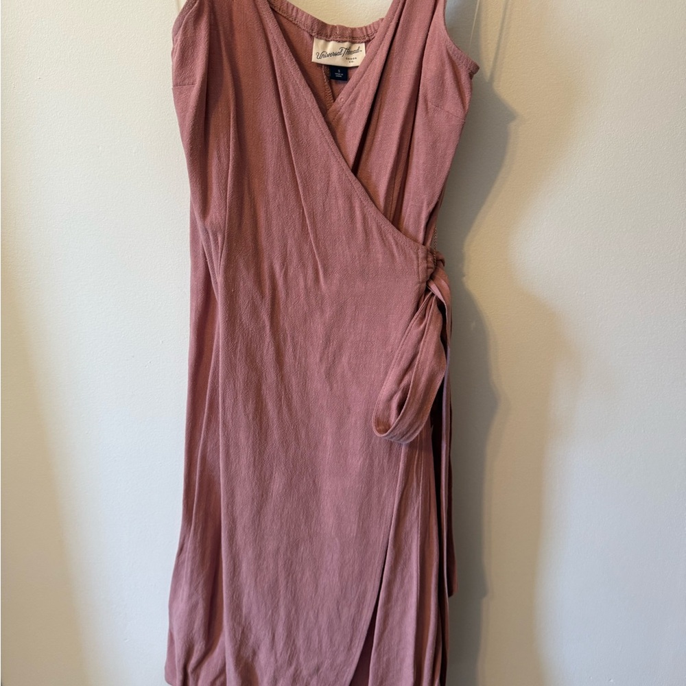 Elegant Pink Wrap Dress